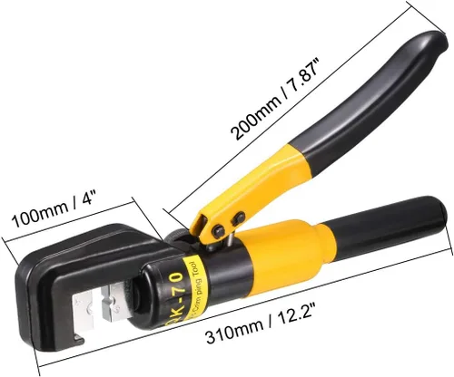 Vista 5 de uxcell Herramienta de prensado de terminales de estirón de cable de alambre hidráulico de 6 toneladas 8 muere YQK-70