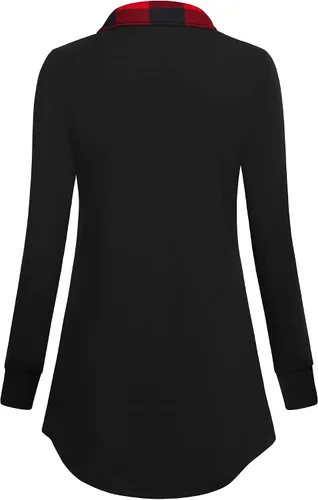 Vista 3 de Bebonnie Sudaderas casuales de manga larga con cuello en V para mujer con botones