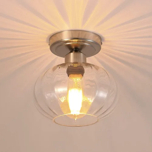 Vista 7 de Fivess Lighting Lámpara de Techo Empotrada Moderna de Vidrio, Accesorio de Iluminación con Pantalla de Vidrio Transparente, Montaje Semi-Empotrado