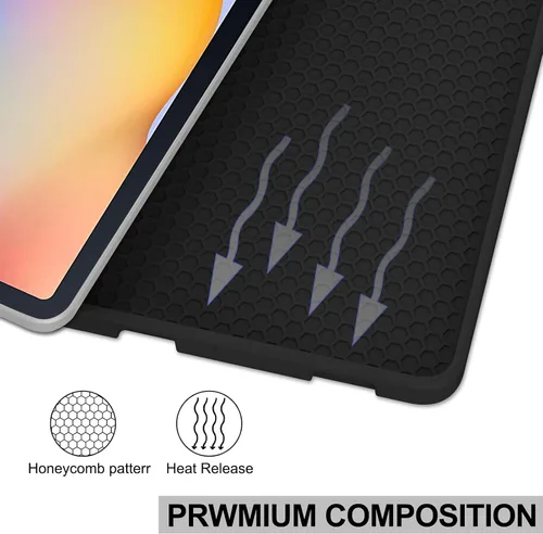 Vista 5 de Funda de teclado para Samsung Galaxy Tab S6 Lite de 10.4 pulgadas 2024/2022/2020, funda protectora Magentic con soporte para S-Pen y teclado Negro