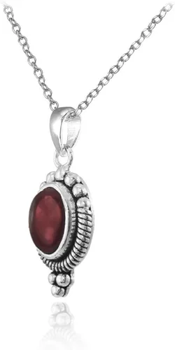 Vista 2 de Ice Gems Collar vintage oxidado ovalado de plata esterlina con piedras preciosas cabujón