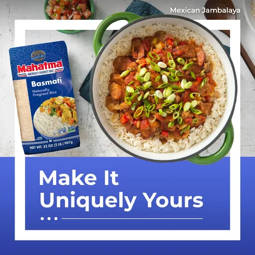 Vista 4 de Mahatma Arroz Basmati, arroz indio fragante, bolsa de 2 libras
