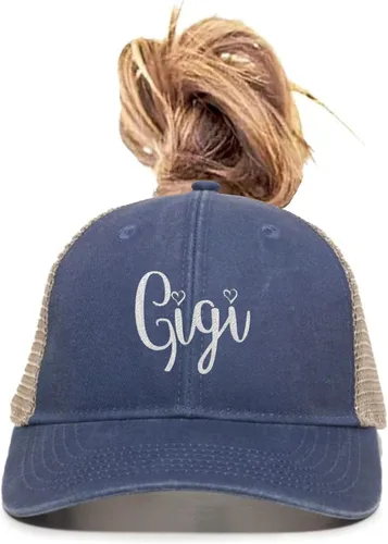 Vista 37 de Go All Out Gigi Idea de regalo para abuela, tía, coleta, visera bordada, sombrero para papá