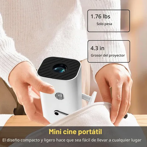 Vista 7 de Aplicaciones integradas, enfoque eléctrico y rotación de 210°: mini proyector con WiFi y Bluetooth, proyector portátil de 1080P, proyector