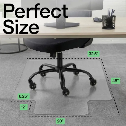 Vista 6 de GORILLA GRIP Tapete antideslizante para silla de oficina para suelos de alfombra, protector de suelo alfombrado suave debajo del escritorio, tapetes