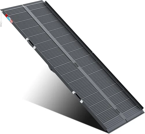 Vista 21 de WHALEMOTOR Rampa portátil para silla de ruedas negra, rampa de aluminio sin costuras y antideslizante de 2 pies, rampas plegables portátiles