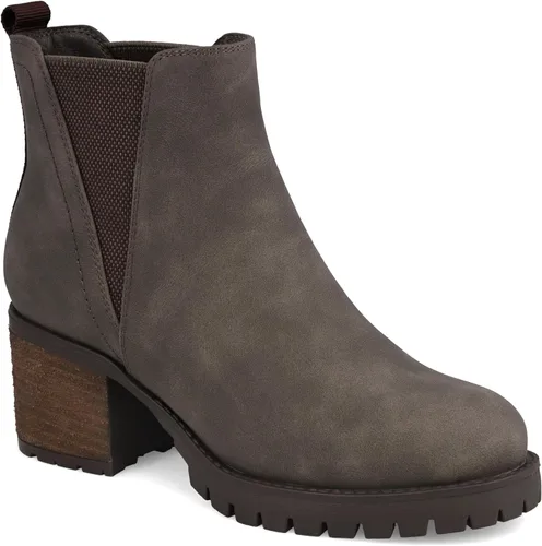 Vista 11 de MIA Jody - Botines de cuero vegano para mujer, botas Chelsea Beige