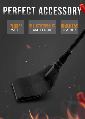 Vista 5 de Black Sex Whip Adult Crop 18 "BDSM Látigo Set Bondage Flogger Kit Crop Sex Set Adulto Crop Paddle Spanking BDSM Set Spanking Paddle Adultos Flogger