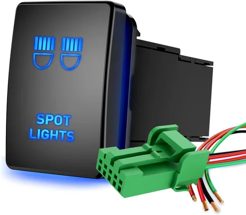 Vista 10 de Nilight Interruptor de botón pulsador para luces AUX 12V ENCENDIDO Apagado con kit de cable conector 1.28" x 0.87" de reemplazo para Toyota Sequoia