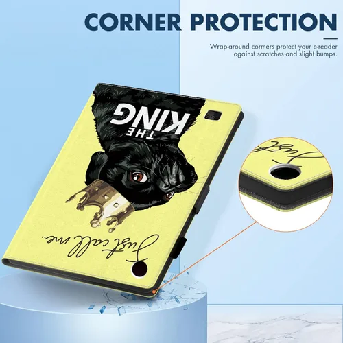 Vista 3 de Dteck - Funda para tablet Kindle Fire 7, funda protectora completa con función atril ajustable y función de encendido y apagado automático