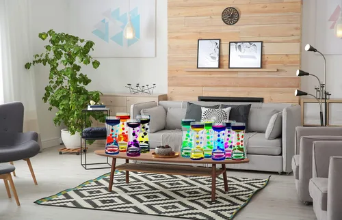 Vista 7 de Paquete de 6 burbujas de movimiento líquido para niños y adultos, paquete de 6 grandes burbujas líquidas, serie arcoíris, temporizador, sensorial