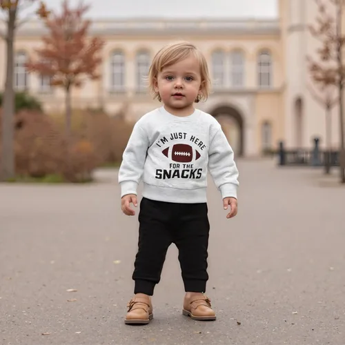 Vista 21 de Conjunto de 2 piezas de ropa para bebé y niño, sudadera con cuello redondo con letras y pantalones casuales de otoño e invierno B Negro-marrón