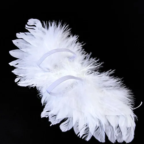 Vista 5 de Alas de plumas de ángel, ala de ángel vintage, accesorios de fotografía de plumas negras, accesorios de costura para bebés y niños (negro)