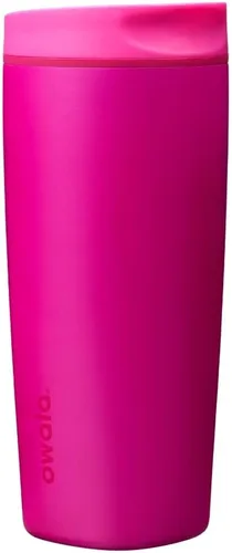Vista 32 de Owala SmoothSip Slider - Vaso de café aislado de acero inoxidable, reutilizable, taza de café helado, taza de viaje para café caliente, sin BPA, 12