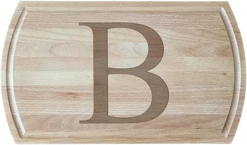 Vista 14 de Tabla de cortar de haya blanca grabada con elegante inicial, perfecta para cocinas sofisticadas del hogar y chefs profesionales