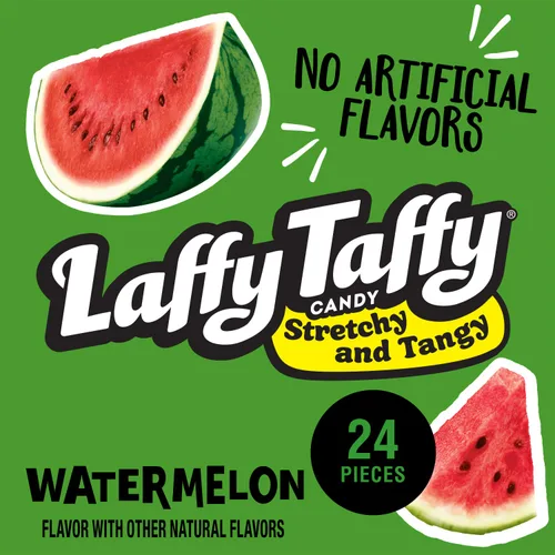 Vista 2 de Laffy Taffy Caramelos elásticos y picantes, sandía, 1.5 onzas (paquete de 24)