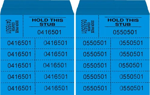 Vista 2 de Boletos de subasta - 1000 hojas - 10 números por hoja (azul)