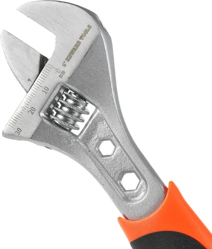 Vista 2 de Edward Tools Llave ajustable Pro de 8 pulgadas, diseño de ajuste de acero al carbono, agarre Crescent Pro para mayor apalancamiento, ancho