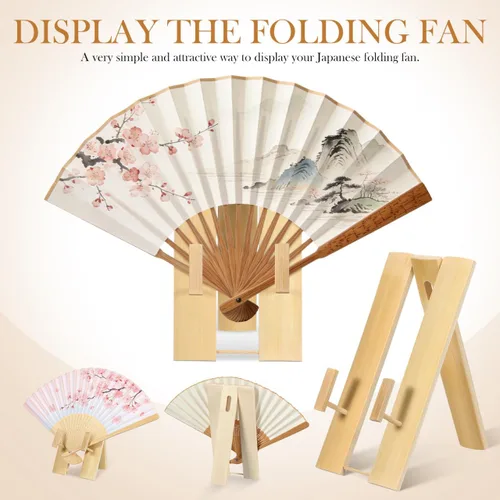 Vista 3 de FOMIYES Soporte para ventilador japonés, estante plegable decorativo para almacenamiento y organización en el hogar, 5.51 x 2.95 x 1.57 pulgadas
