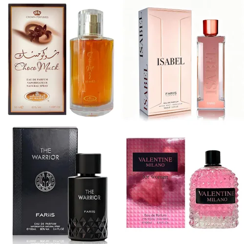 Vista 40 de AFLUXE Set de perfume para mujer, 4 piezas, colección Eau De Parfum de larga duración, almizcle Choco/Milano Mujer/6pm Rosa/7AM Fresh