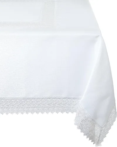 Vista 7 de Violet Linen Mantel de encaje Treasure, 70 pulgadas, redondo, marfil