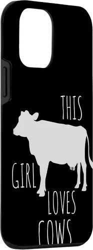 Vista 3 de iPhone 12 mini Esta chica ama vaca lindo animal granja mascota regalo caso