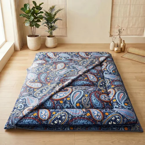Vista 16 de Zelladorra Funda de colchón de futón, funda de colchón japonesa con cremallera Mandala azul aguamarina