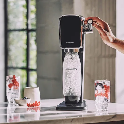 Vista 2 de SodaStream Máquina de agua con gas Art (negro) con CO2 y botella apta para lavavajillas