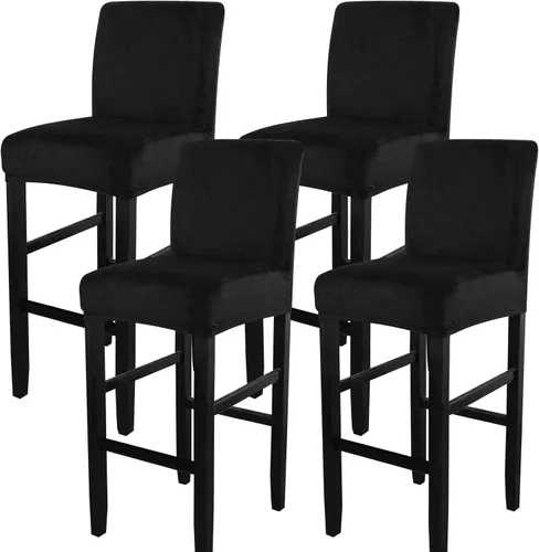 Vista 54 de SearchI Juego de 2 fundas para taburetes de bar, fundas de asiento de taburete elásticas y lavables, fundas para sillas de altura de mostrador