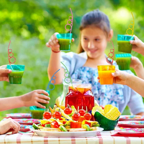 Vista 6 de ArtCreativity Pajitas de plástico para niños, juego de 36, pajitas de fiesta en varios colores, recuerdos de fiesta para niños, suministros