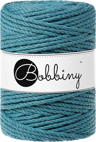 Vista 7 de Bobbiny Cordón de macramé XXL de 0.197 in y 3 capas (aguamarina), 108 yds/330 pies (100% algodón reciclado)