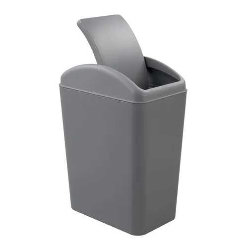 Vista 9 de Cand 1 bote de basura de 4 galones, cubo de basura de plástico con tapa giratoria, 16 L (negro)