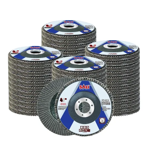 Vista 22 de Sali Paquete de 10 Discos de Aleta Grano 40 de 4.5" x 7/8" Disco de Lijado Tipo Bisel #29 Grado Premium e Industrial Rueda de Amoladora Angular