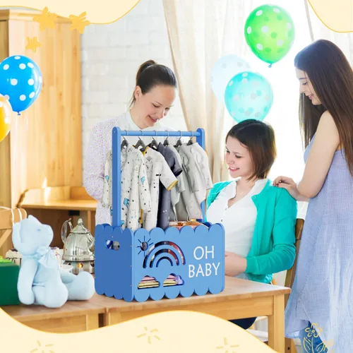 Vista 6 de Caja de madera para baby shower para niños y niñas, regalos de canasta para nuevos padres, regalo de bienvenida para bebé, adecuado para el embarazo