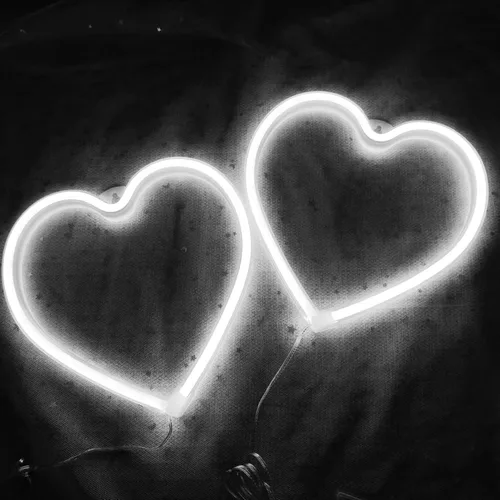 Vista 9 de 2 letreros de neón de corazón de San Valentín, funciona con pilas, luces LED de neón rosa, decoración de pared para dormitorio, cocina, puerta, 2rosa