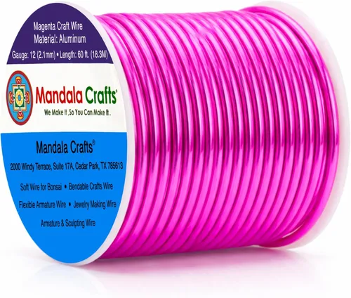Vista 81 de Mandala Crafts - Alambre de aluminio anodizado de calibre 22 para hacer joyas - 137.2 m de alambre flexible surtido y coloreado - Doble para bonsái