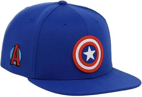 Vista 3 de Marvel Capitán América Youth Comic UV ajustable Snapback Flat Bill Cap Royal Blue, Azul Real