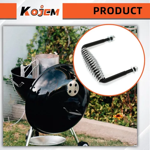 Vista 3 de Kojem Mango de resorte con soporte de montaje de 5 pulgadas compatible con parrilla de barbacoa, horno de leña y ahumador