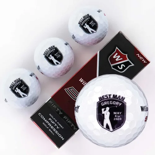 Vista 10 de Wilson - Funda de 3 pelotas de golf personalizadas para hombres, regalo de padrinos de boda, regalos para el padre de la novia, diseño personalizado