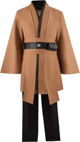 Vista 6 de Disfraz de túnica de Halloween para hombre, disfraz de túnica con capucha, uniforme de caballero, cosplay, conjunto completo