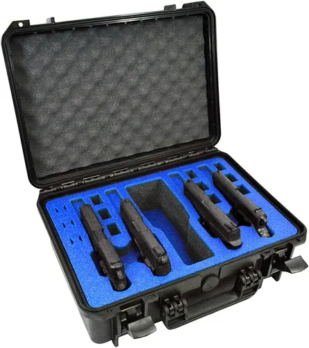 Vista 14 de Estuche para pistola Doro para 4 pistolas 12 con inserto de espuma MyCaseBuilder personalizado, impermeable, resistente, armas de fuego tácticas