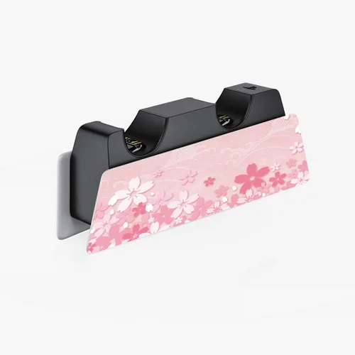 Vista 6 de PlayVital Cherry Blossoms Petals Full Set Skin Decal for ps5 Console Digital Edition, Sticker Vinyl Decal Cover for ps5 Controller & Charging