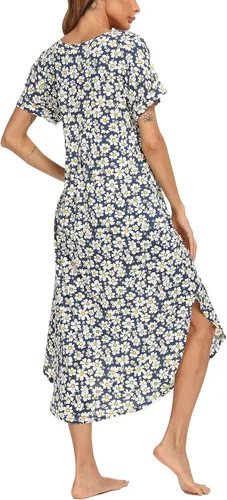 Vista 5 de AVIIER - Camisones de algodón para mujer, ropa de dormir suave con bolsillos, tallas S a XXL