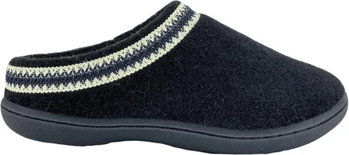 Vista 2 de Clarks Pantuflas tipo zueco de fieltro de lana para mujer JMH1319T - Cálidas y acogedoras con forro de piel sintética - Pantuflas de casa