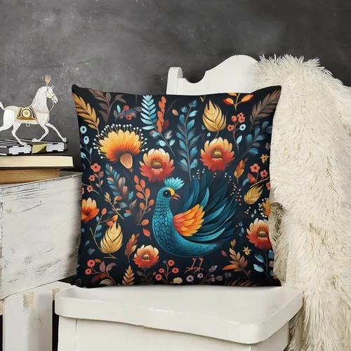 Vista 9 de Funda de cojín decorativa de árbol de arce y camión de Acción de Gracias, otoño, Acción de Gracias, calabaza, fundas de cojín cuadradas suaves