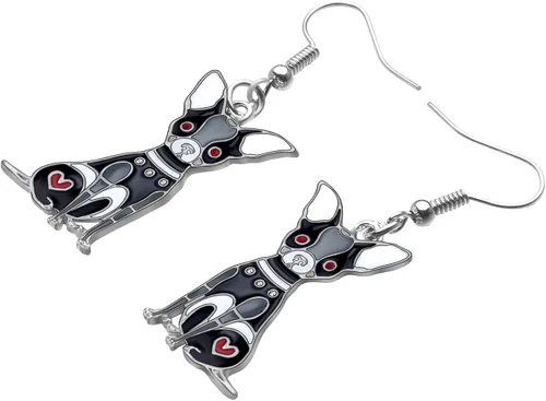 Vista 3 de Pendientes de aleación esmaltada de Chihuahua con diseño de gota para perro joyería para mujeres y niñas bonito regalo para cachorros
