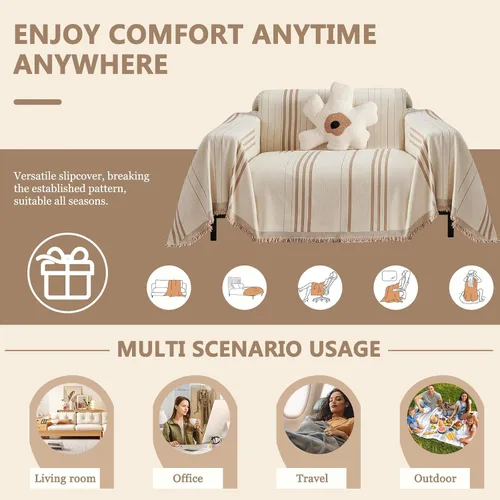 Vista 3 de DREAMINGO Funda de Sillón de Chenilla Fundas de Sofá Jacquard Lavables Protector de Muebles Funda de Sofá Reclinable 1 Cojín Funda de Silla