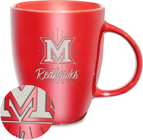 Vista 49 de Rico Industries - Taza de lustre cerámico con grabado láser de la NCAA de 18oz - Café-Té