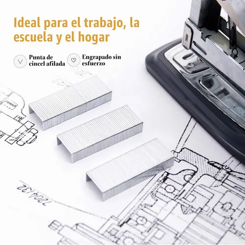 Vista 5 de Deli 5,000 grapas – Se adapta a engrapadora de capacidad de 60 hojas, longitud de pata de 3/8", capacidad de 70 hojas, 23/10, diseño de punta