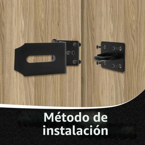 Vista 9 de HOWDIA Juego de Candado de Puerta de 4 Pulgadas con Pestillo de Bloqueo, Candado de Hasp de 90° con Tornillos y Candado de Acero Inoxidable